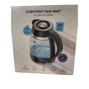 Chefman Fast-Boil 1.8L Electric Glass Kettle | Rapid Boil | Auto Shut-Off